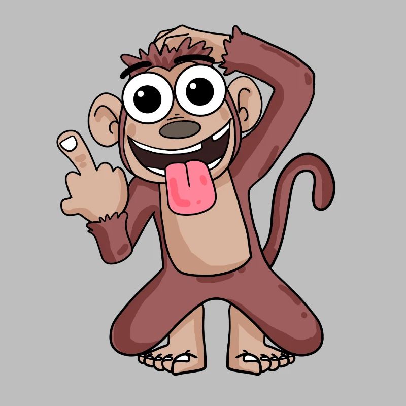 Monkey pointing the middle finger