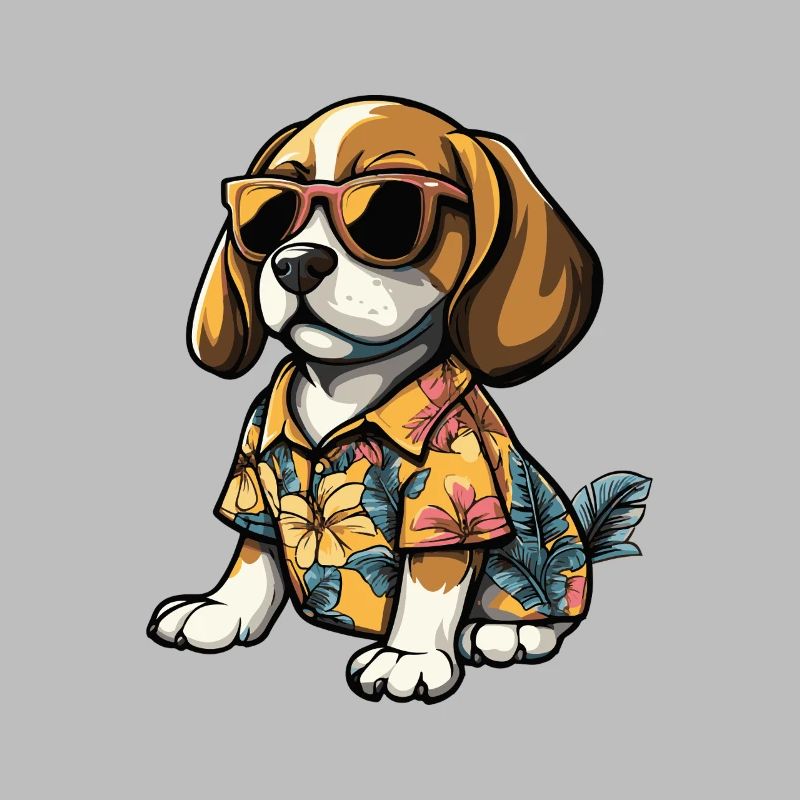 Beagle Hund Comic Urlaub