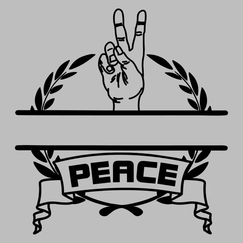 Handgeste des Friedens "V-Zeichen" Lorbeerkranz FRIEDEN