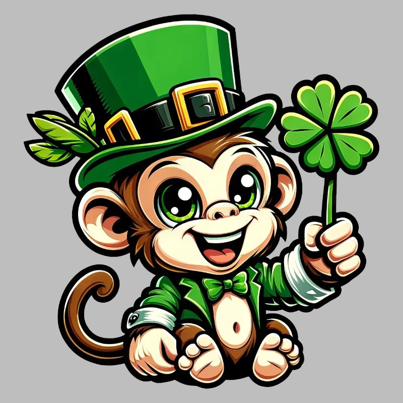 St. Patrick's Day Monkey Chimpanzee Shamrock Design
