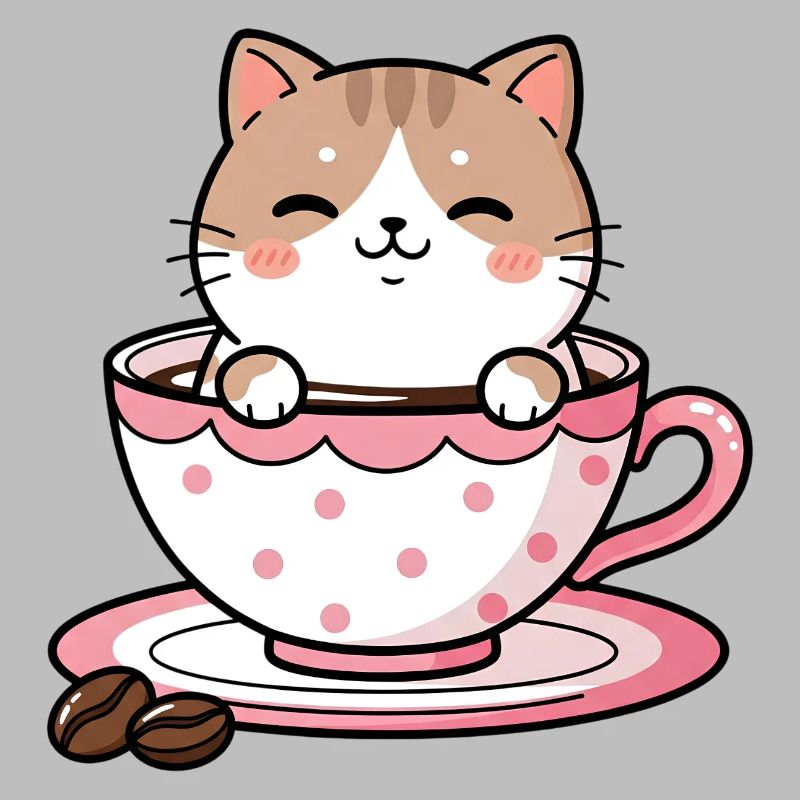 Chat Douillet dans une tasse rose