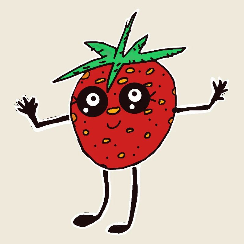 Kawaii Strawberry Strawberries Fruit Funny