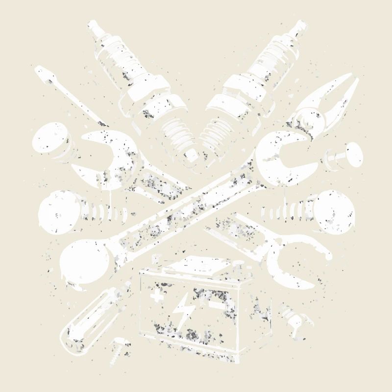 Mechanic Tool Grunge Spark Plug Battery