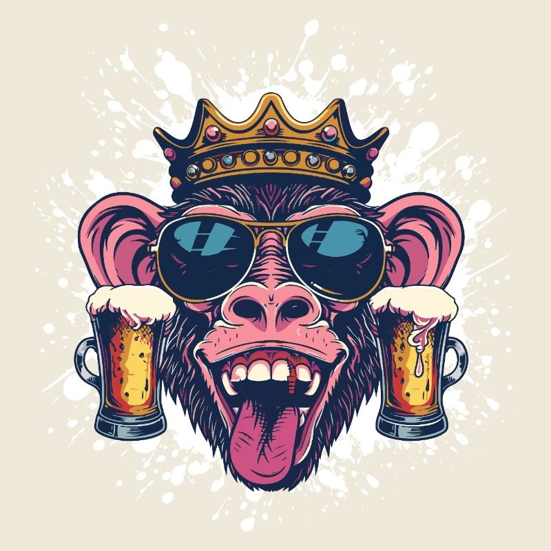 Affe Bier Lustig