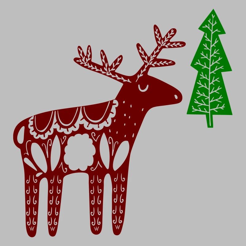 Deer with fir tree