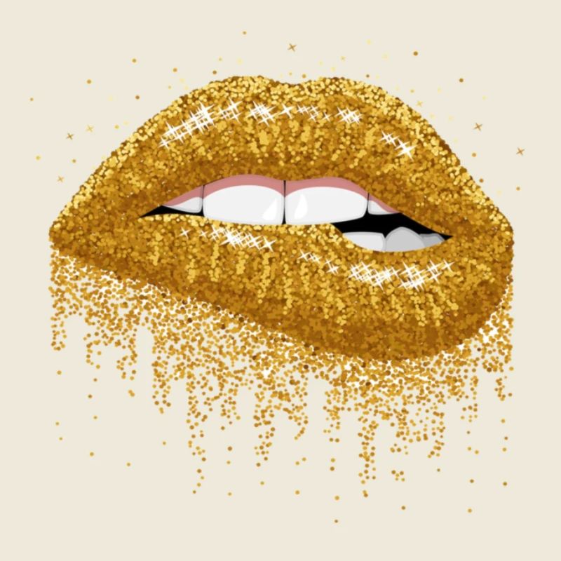 Goldglitzer Lippenkunst