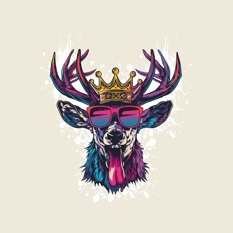 Cerf Anniversaire Drôle Fête