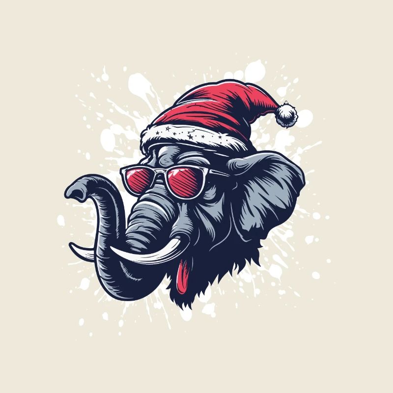 Elephant Mammoth Christmas Funny