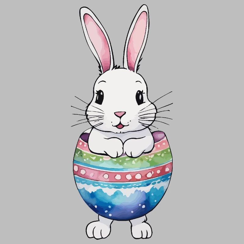 Lapin de Pâques Aquarelle de Pâques