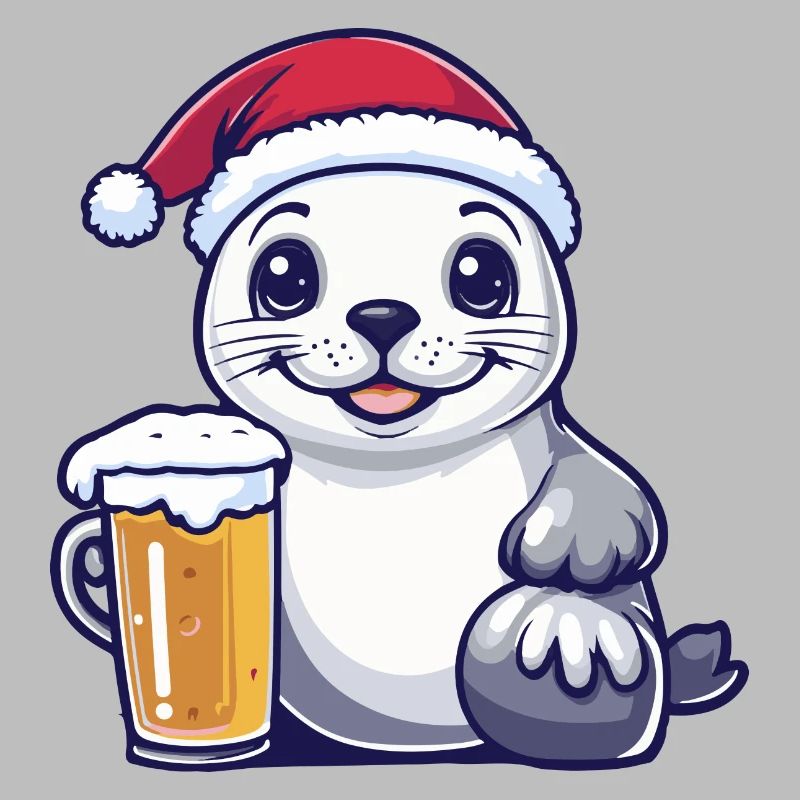 Robbe Tier Weihnachten Bier