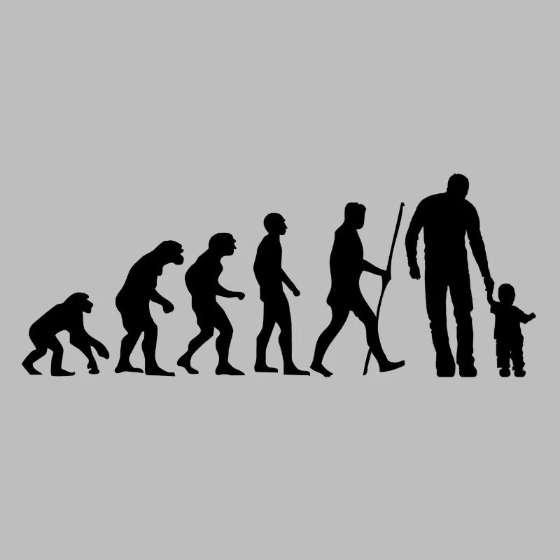 Evolution Vater und Kind Sohn Tochter Geschenk