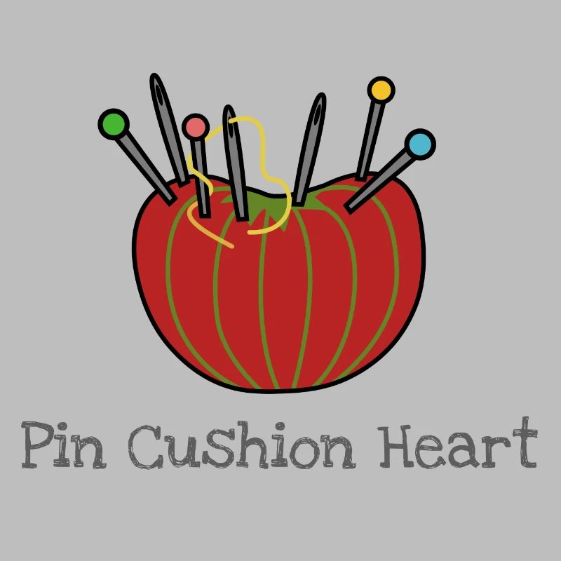 Sewing needle pillow gift tailor heart profession