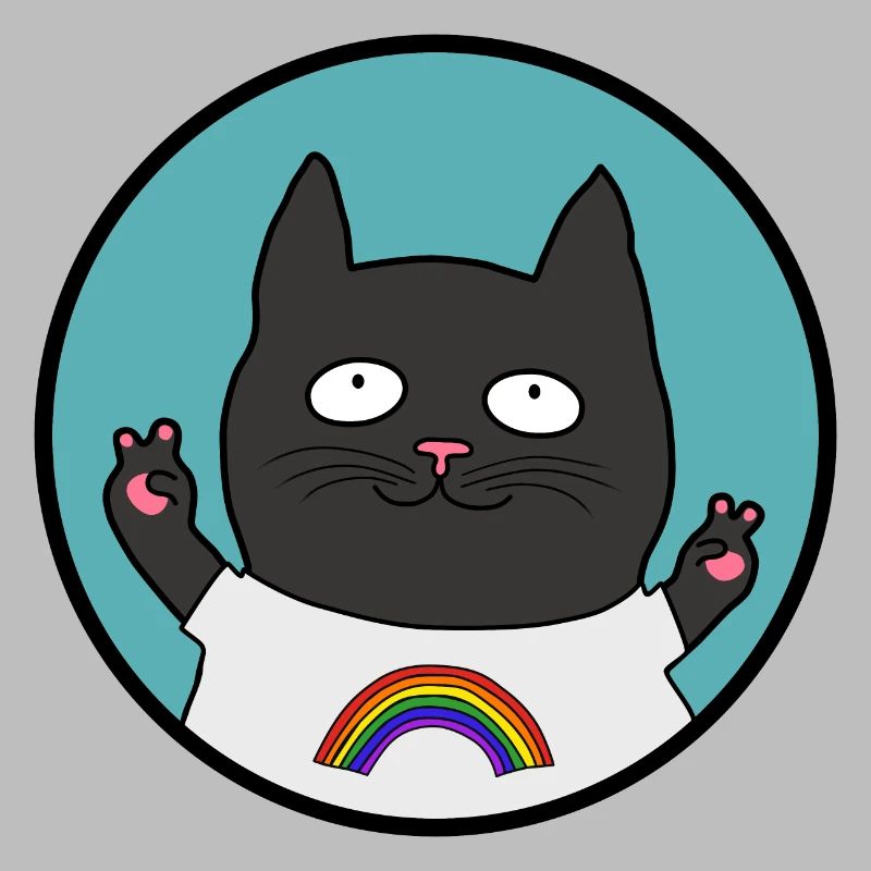 Fierté chat noir arc-en-ciel