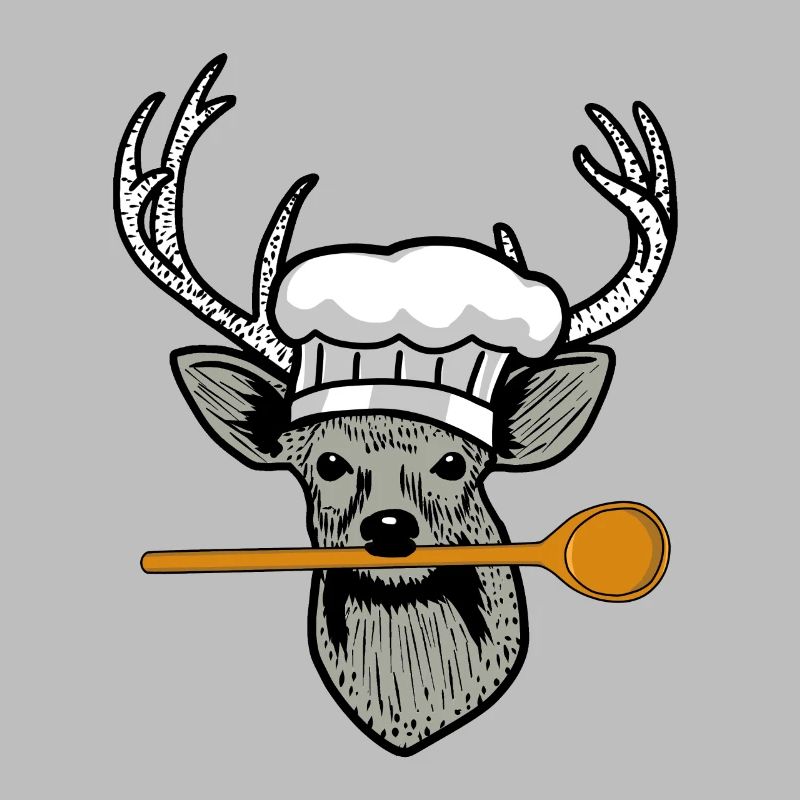 Willd Kitchen Chef Cuiller de cuisine Hirschkopf Restaurant