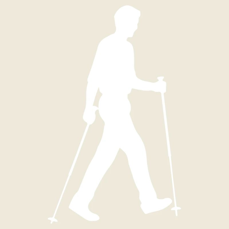 Nordic Walking Man Silhouette