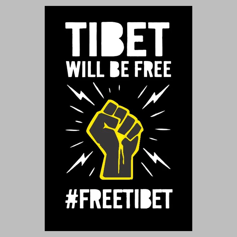 Le Tibet sera libre. Conception de protestation.