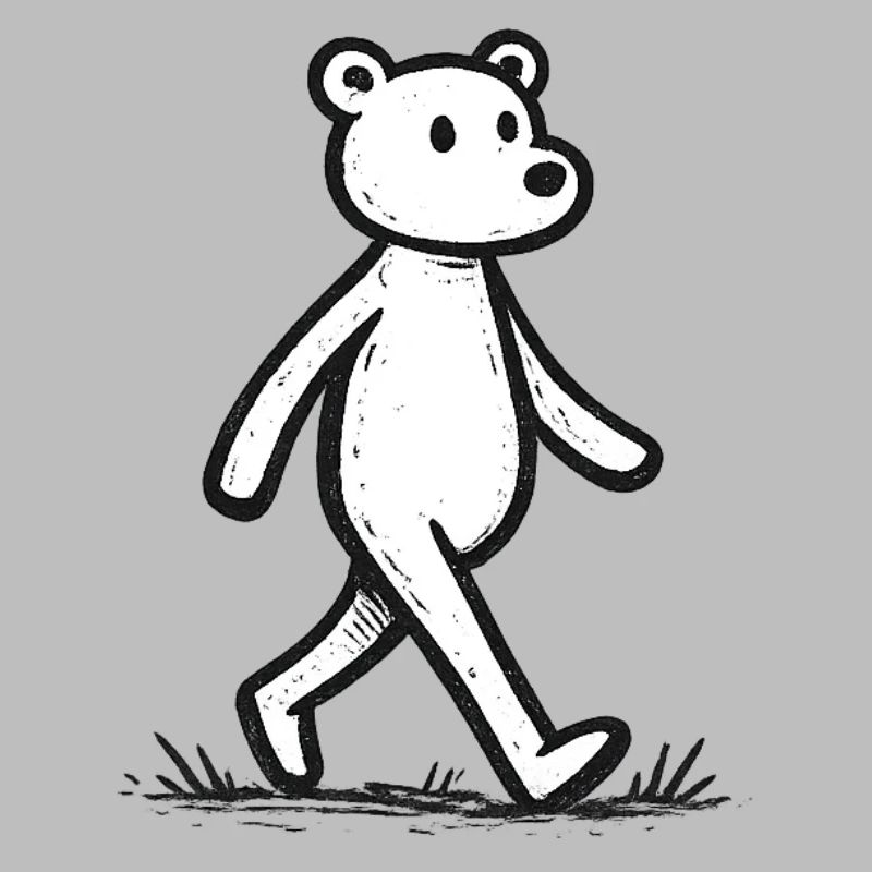 Running Bear Line Drawing