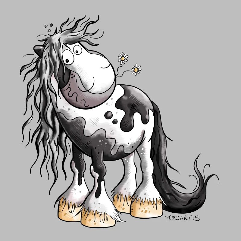 Lustiger Irish Tinker Schecke Pferd Pferde 