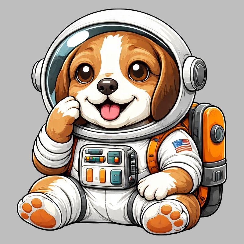 Dessin animé Astronaute Beagle Explorateur de l’Espace mignon