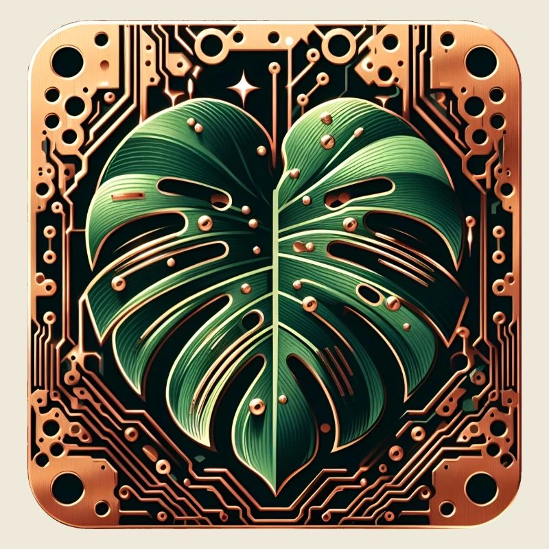 Kybernetische Monstera Platine Design