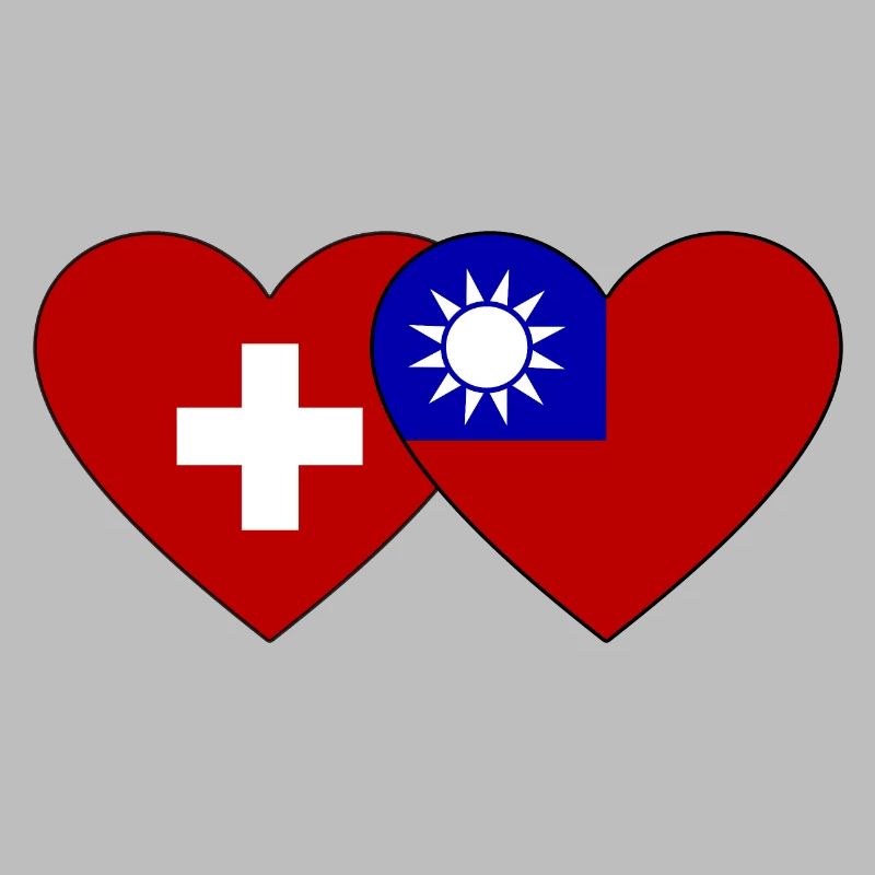 Suisse Taiwan Flag Heart