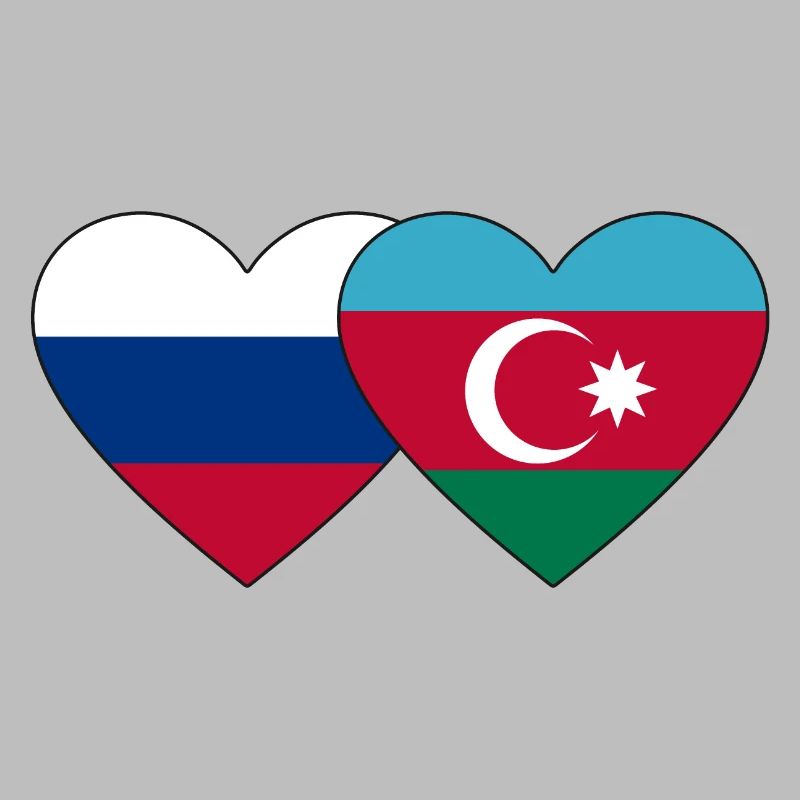 Russie Drapeau azerbaïdjanais coeur