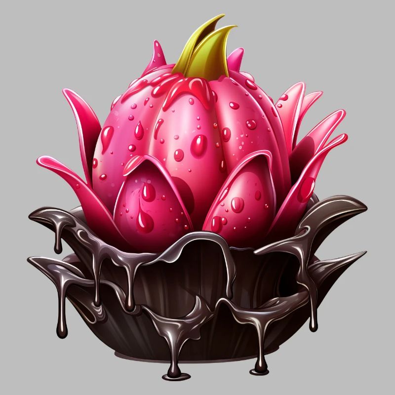 Melting Chocolate Dragon Fruit Fusion Design