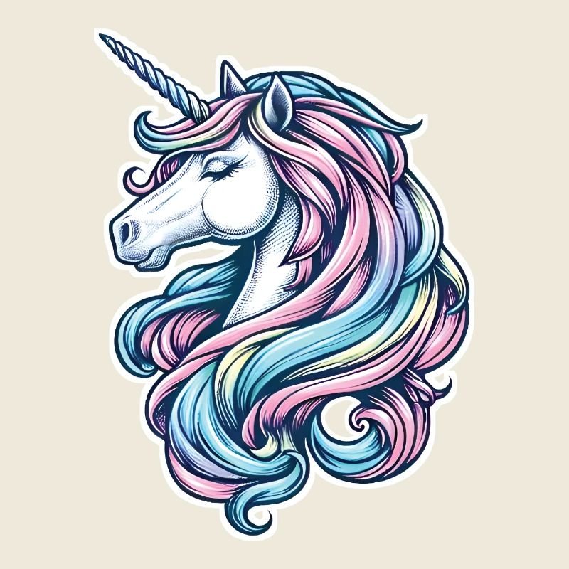 Unicorn Portrait Pastell 