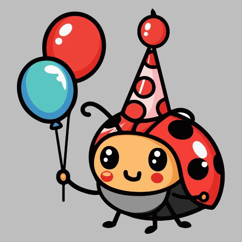 Marienkäfer Geburtstag Comic Niedlich