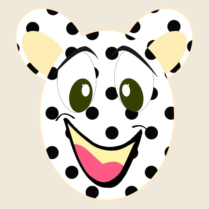 Visage rieur d’ours avec des points