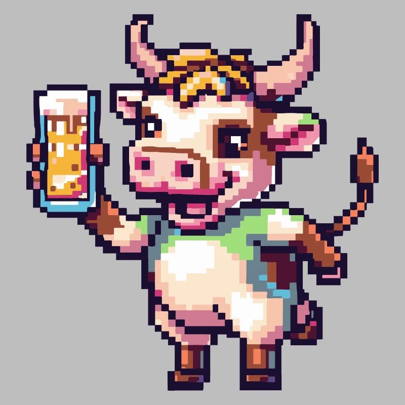 Vache Pixel Bière