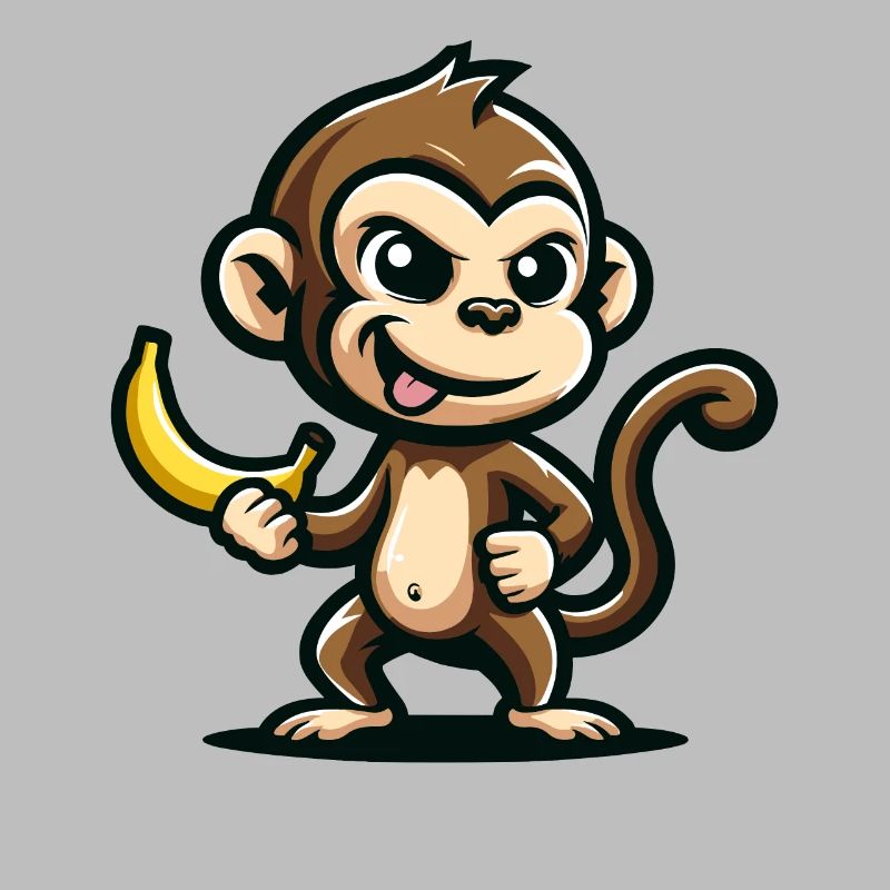 Affe mit Banane frech