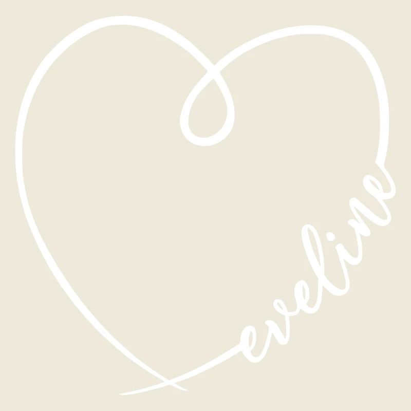 Eveline Nom calligraphie coeur