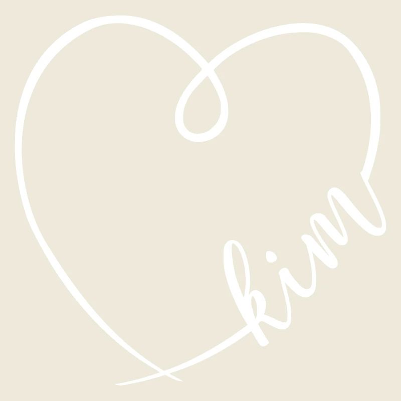 Kim Name Kalligrafie Herz