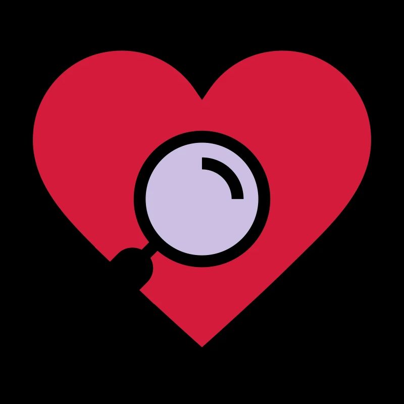 Heart examination magnifying glass