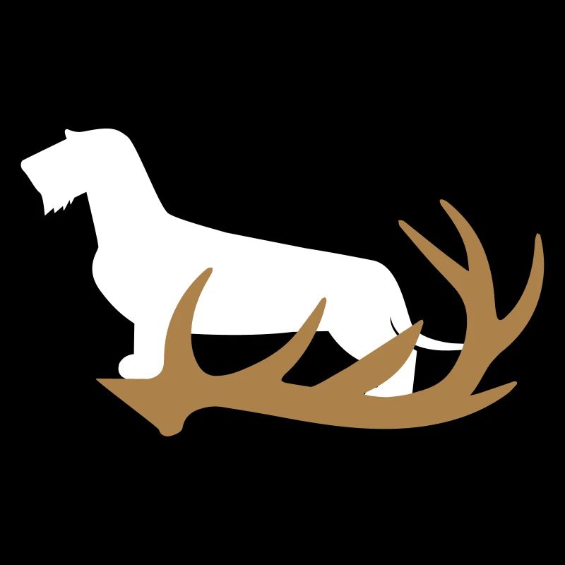 Rauhaardackel mit Geweih