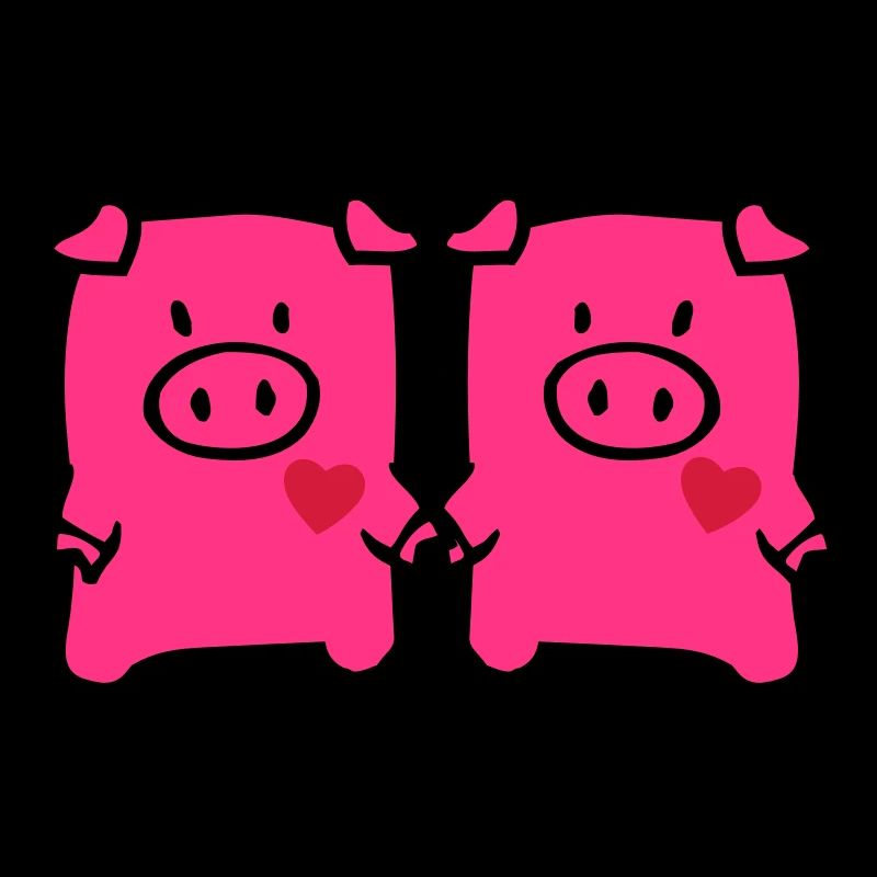 two cute pigs