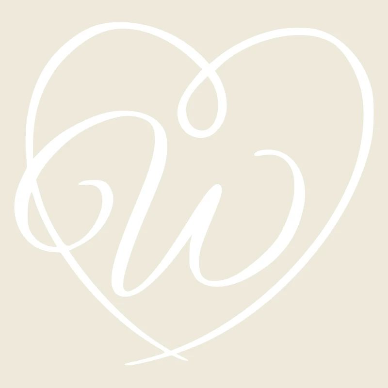 Buchstabe W Kalligrafie Herz