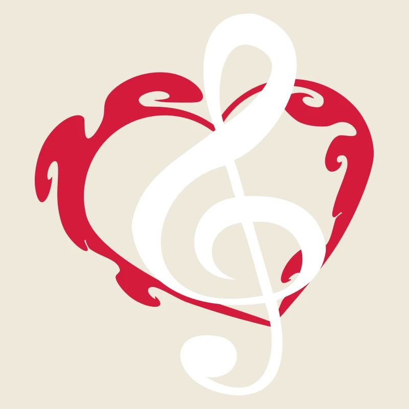 I Love Music Liebe Notenschlüssel Note Feuer Herz
