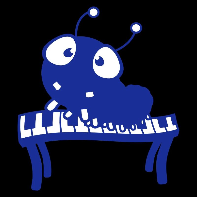Cute Caterpillar Keyboard Piano Keys Playing Animal