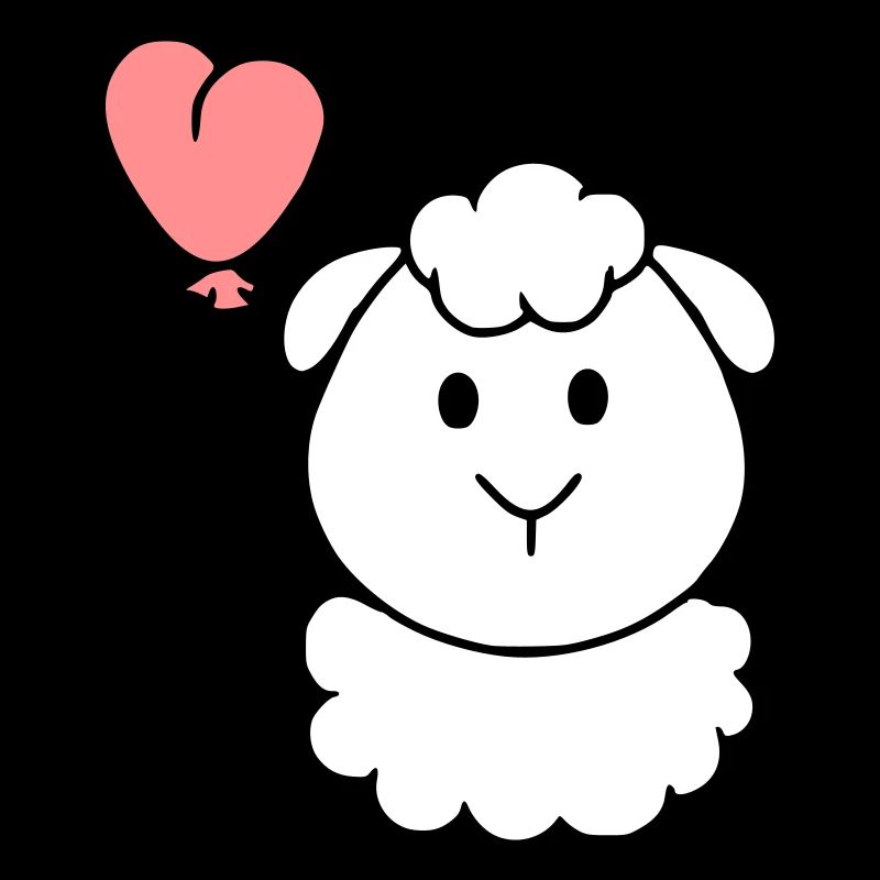 Sheep with heart balloon