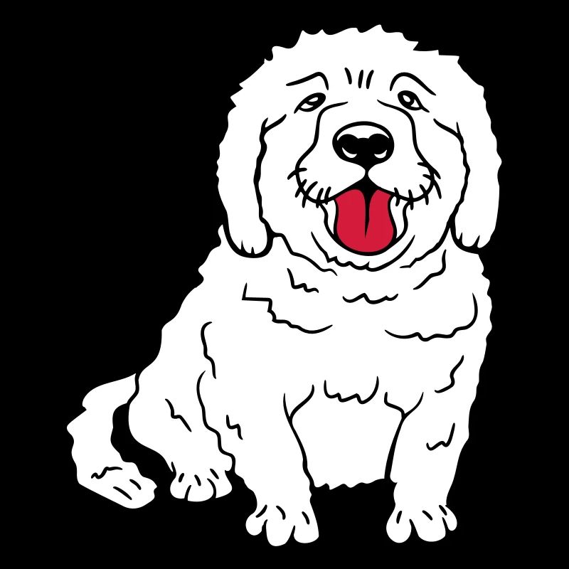 Cher chien tire la langue joyeusement