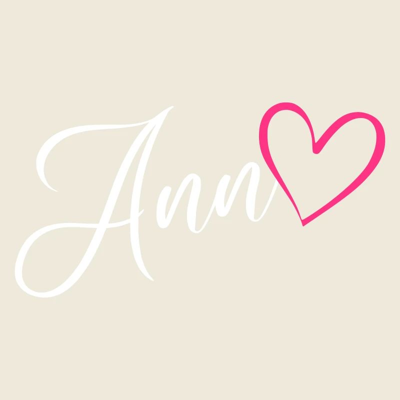 Ann Surname First Name Heart Pink