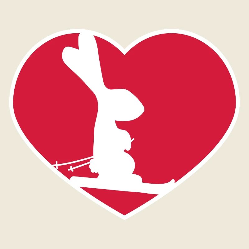 Bunny Heart Ski Bunny Skiing Winter Ski Snow Cool