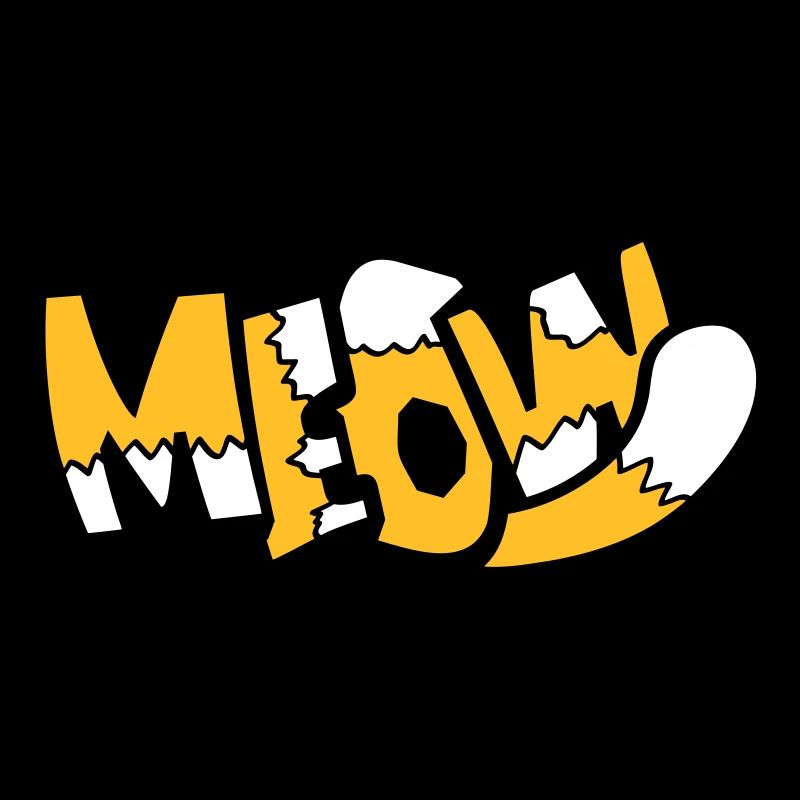 Meow Cat Bande dessinée Texte Meow Citation de dessin animé drôle