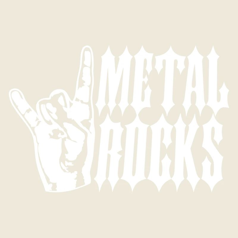 Heavy Metal Rocks Hard Rock Music Text Saying Logo