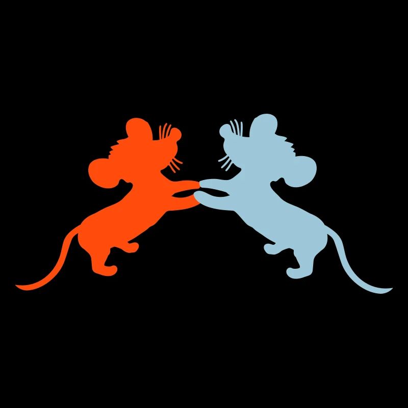 2 souris danse mains tenant couple équipe amis amour