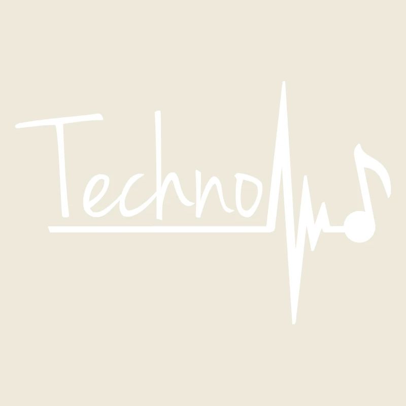 Techno Musik Buchstaben Musiknote Puls Herzschlag