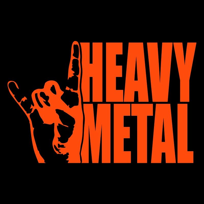 Heavy Metal Rock Music Horns Hand Gesture Text Logo
