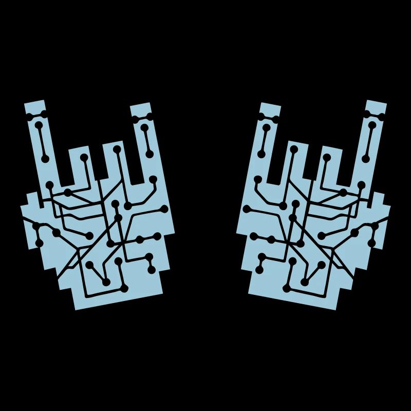 Nerd Geek Heavy Metal Rock Schaltkreise Handgeste